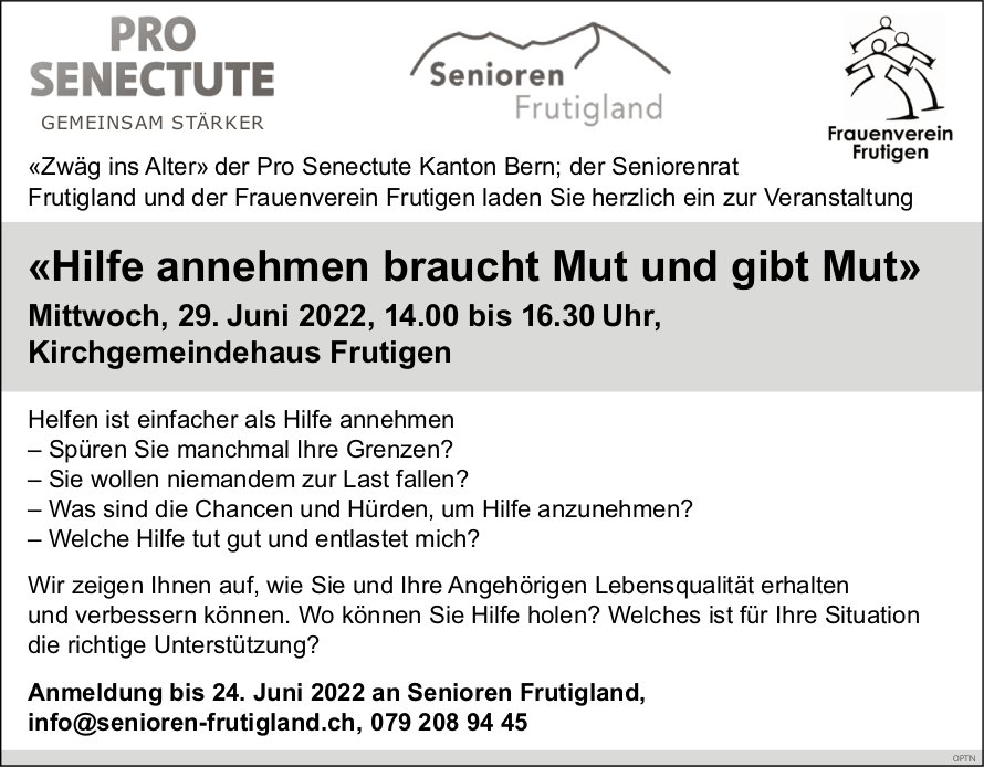 Hilfe Annehmen Braucht Mut Und Gibt Mut Juni Kirchgemeindehaus