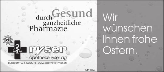 Apotheke Ryser AG, Burgdorf - Wir wünschen Ihnen frohe Ostern.