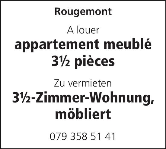 Appartement meublé 3.5 pièces, Rougemont, à louer