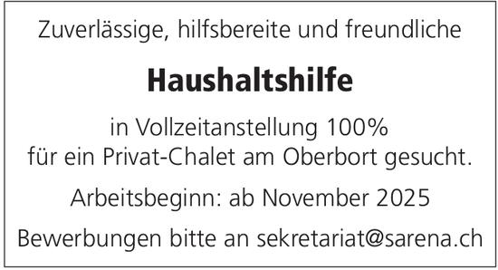 Haushaltshilfe, gesucht