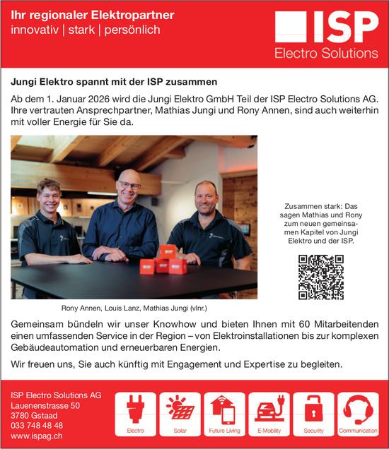 ISP Electro Solutions AG, Gstaad - Ab dem 1. Januar 2026