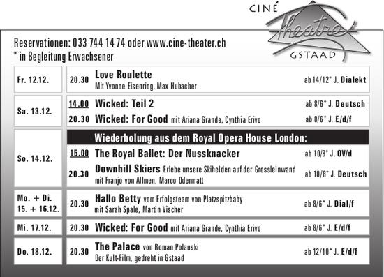 Wiederholung aus dem Royal Opera House London: The Royal Ballet: Der Nussknacker, 14. Dezember, Ciné Theatre Gstaad