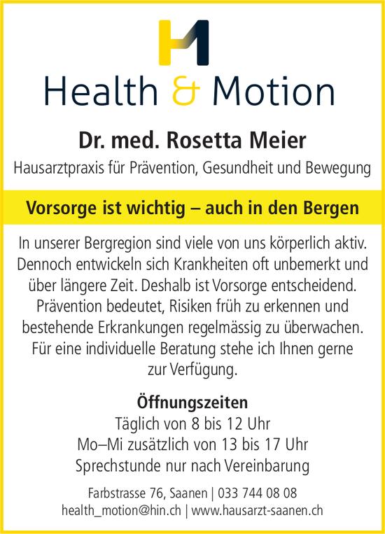 Health & Motion, Saanen - Vorsorge ist wichtig–auch in den Bergen