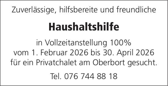 Haushaltshilfe, Gesucht