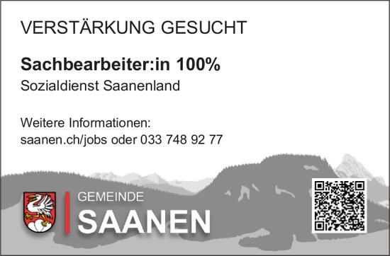 Sachbearbeiter:in 100%, Sozialdienst Saanenland, Gesucht