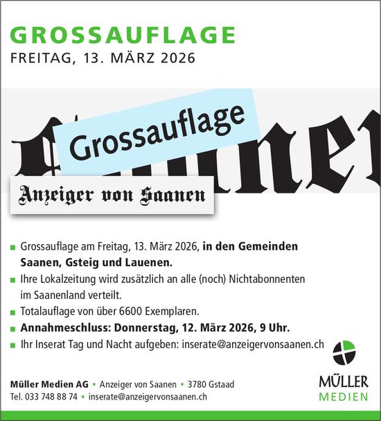 Müller Medien AG, Gstaad - Grossauflage