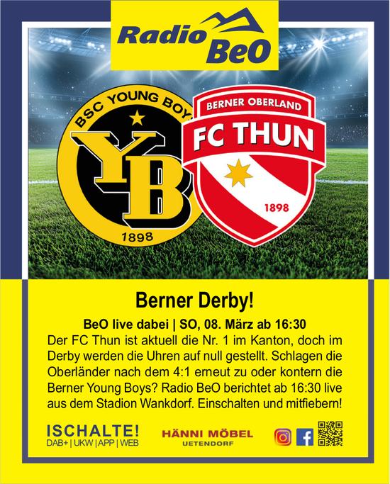 Radio BeO, Berner Derby! 08. März ab 16:30