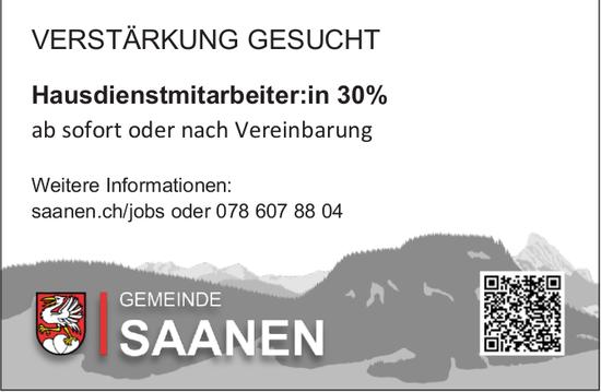 Hausdienstmitarbeiter:in 30%, Gemeinde Saanen, Gesucht