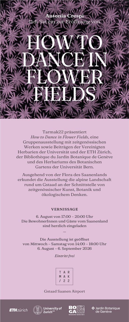 Vernissage, How To Dance In Flower Fields, 6. August, Bern
