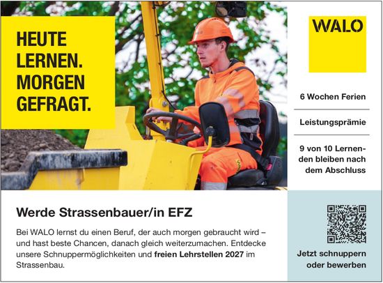 Strassenbauer/in EFZ, WALO, Gesucht