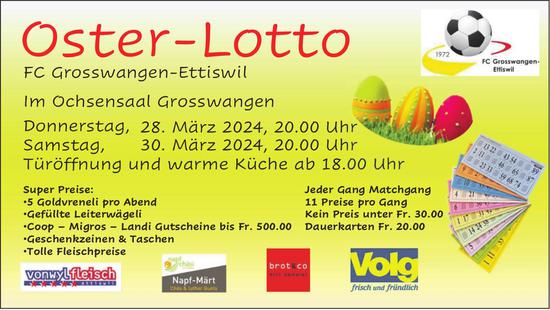 Oster-Lotto, 28. - 30. März, Im Ochsensaal, Grosswangen