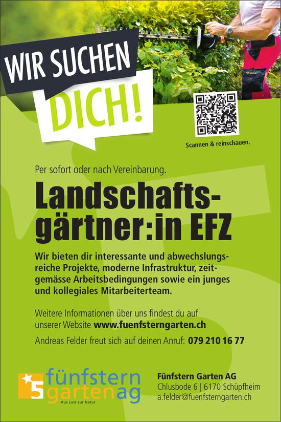 Landschafts­gärtner:in EFZ, Fünfstern Garten AG, Schüpfheim, gesucht