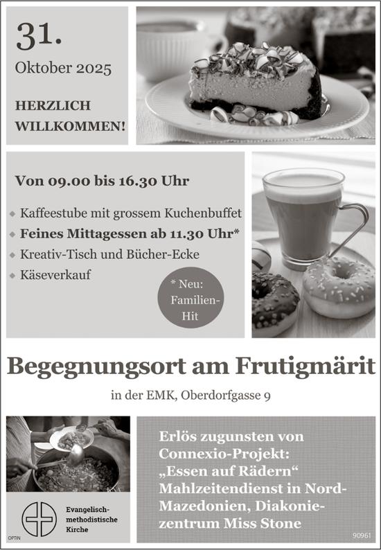 Mittagessen, 31. Oktober, Begegnungsort am Frutigmärit