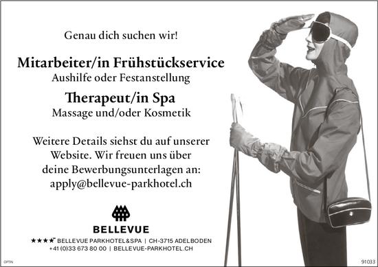 Mitarbeiter/in Frühstückservice und Therapeut/in Spa, Bellevue Parkhotel, Adelboden, gesucht
