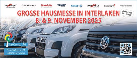 Hausmesse, 8. und 9. November, Top Camp AG, Interlaken