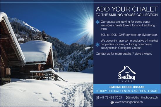 Smiling House Collection, Gstaad - Add your chalet to the Smiling House Collection
