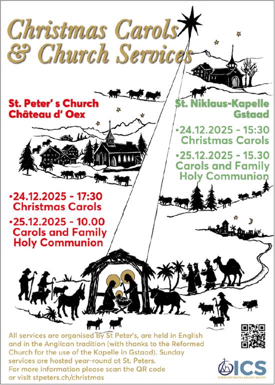 Christmas Carol & Church Services, 24. - 25. Dezember, St. Peter’s Church Chäteau d' Oex