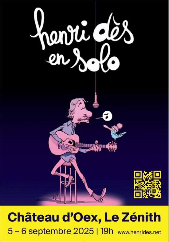 Henri Dès en solo, 5-6 septembre 2025 19h, LeZénith, Château d'Oex