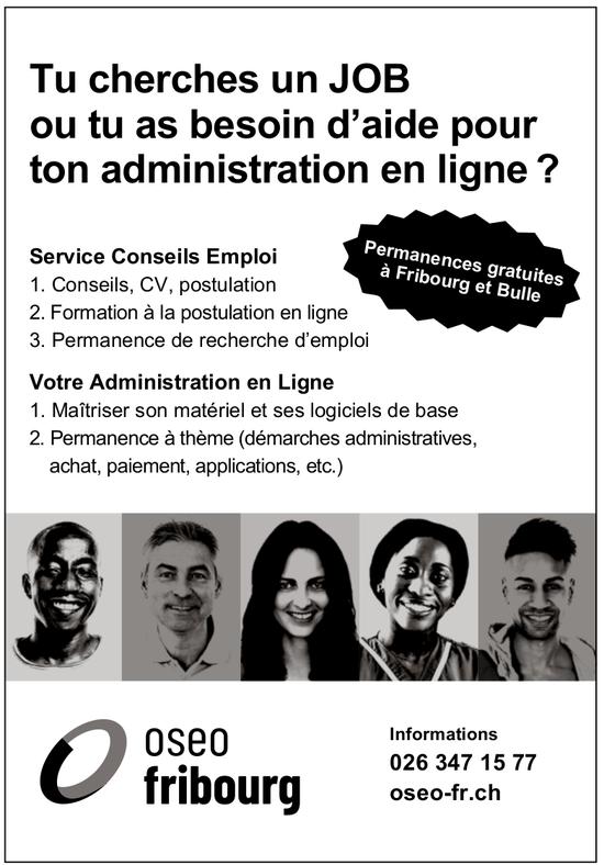 OSEO FRIBOURG - Tu cherches un job ou tu as besoin d'aide pour ton administration en ligne?