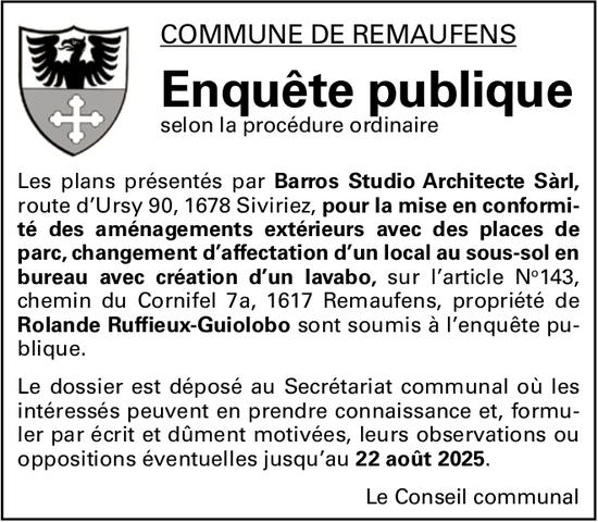 Commune de Remaufens, Enquête publique