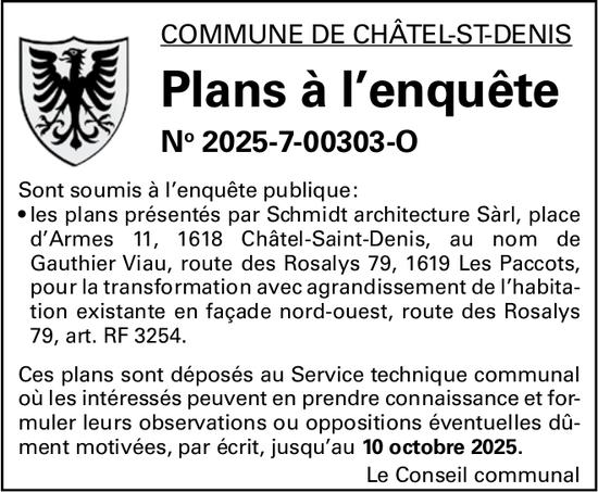 Commune de Châtel-St-Denis, Plans à l’enquête