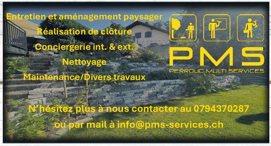 PMS, Conciergerie, Entretien et aménagement paysager Réalisation de clôture