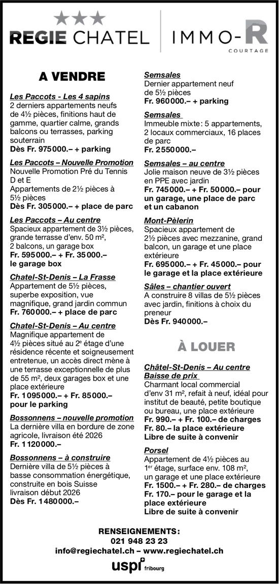 Regie Chatel, Bossonnens