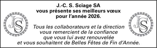 J.-C. S. Sciage SA, vous présente ses meilleurs vœux pour l’année 2026.