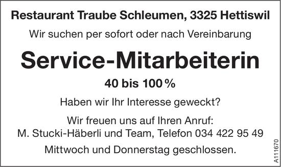 Service-Mitarbeiterin 40 bis 100 %, Restaurant Traube Schleumen, Hettiswil, gesucht