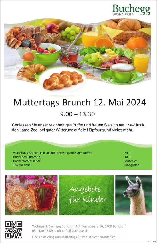 Muttertags-Brunch, 12. Mai, Wohnpark Buchegg, Burgdorf