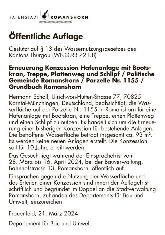 Romanshorn - Öffentliche Auflage