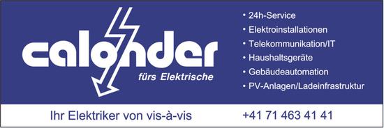 Calonder AG, Ihr Elektriker von vis-à-vis