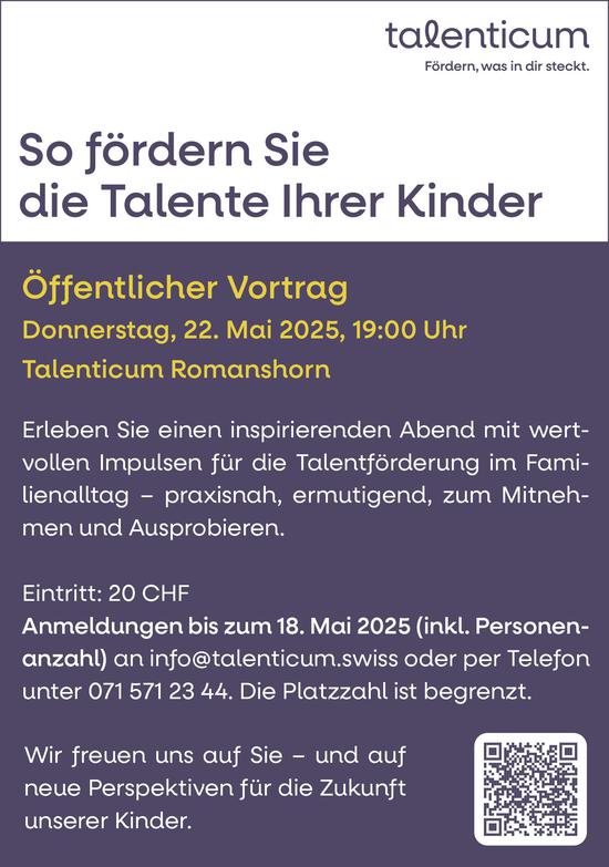 So fördern Sie die Talente Ihrer Kinder, 22. Mai, 19:00 Uhr