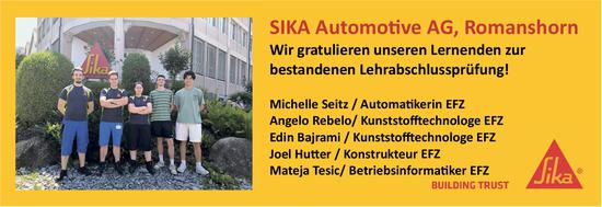 SIKA Automotive AG, Romanshorn - Abschlussprüfung bestanden!
