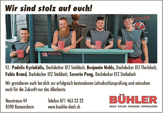 Bühler Dach, Romanshorn - Abschlussprüfung bestanden!