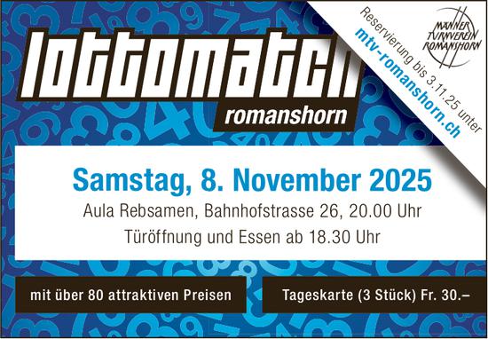 Lottomatch, 8. November, Aula Rebsamen