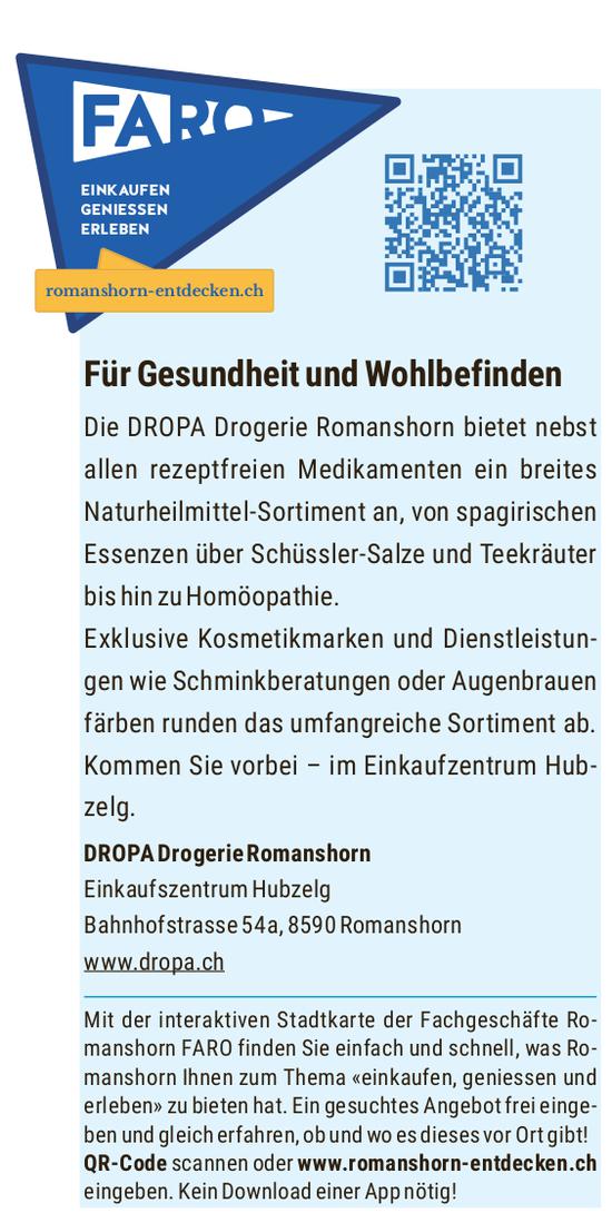 FARO - Dropa Drogerie Romanshorn, Für Gesundheit und Wohlbefinden