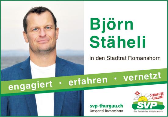 SVP Thurgau, Björn Stäheli in den Stadtrat Romanshorn