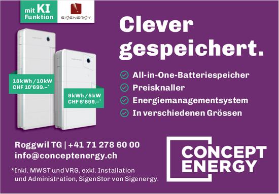 CONCEPT ENERGY, Clever gespeichert.