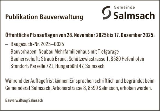Gemeinde, Gemeinde Salmsach, Publikation Bauverwaltung