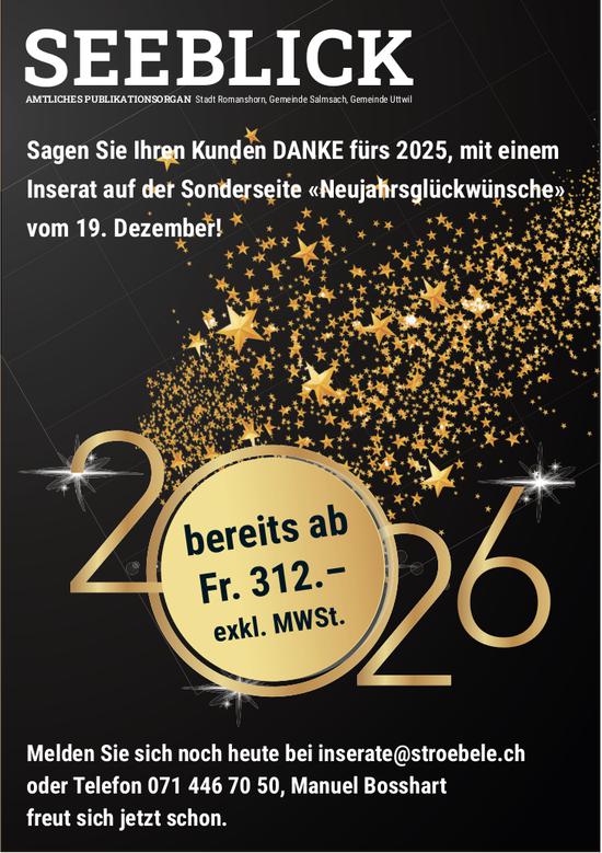 SEEBLICK, Romanshorn - Sagen Sie Ihren Kunden DANKE fürs 2025