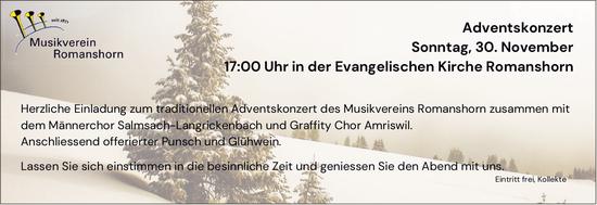 Adventskonzert, 30. November, Evangelische Kirche Romanshorn