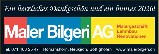 Maler Bilgeri AG, Romanshorn - Ein herzliches Dankeschön und ein buntes 2026!