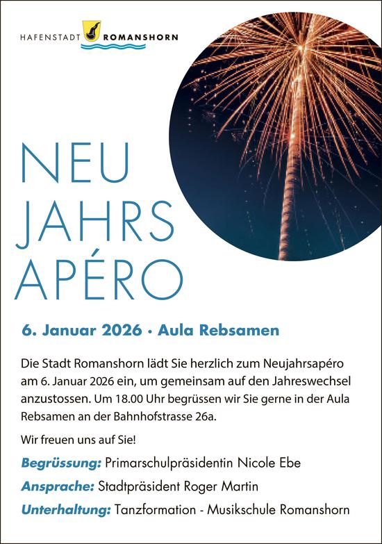Neujahrs Apéro, 6. Januar, Aula Rebsamen, Romanshorn