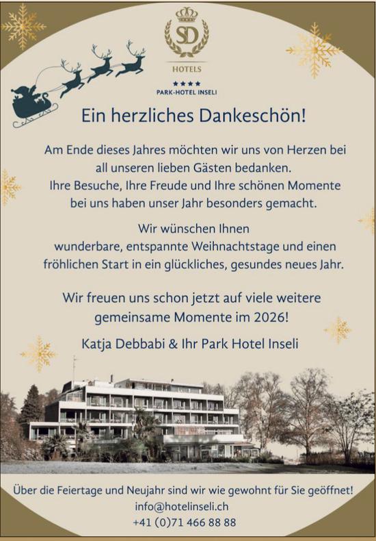 Park Hotel Inseli, Ein herzliches Dankeschön!