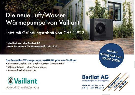 Berliat AG, Wärmepumpe von Vaillant