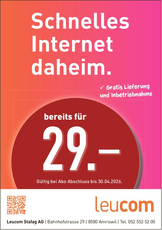 Leucom Stafag AG, Amriswil - Schnelles Internet daheim.