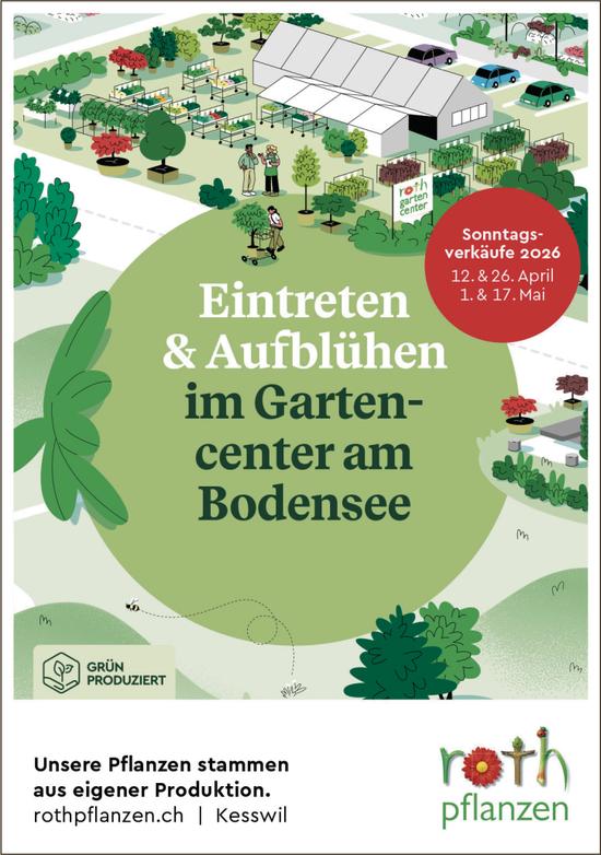Eintreten & Aufblühen im Gartencenter am Bodensee, 12. April – 17. Mai, Gartencenter am Bodensee, Kesswil