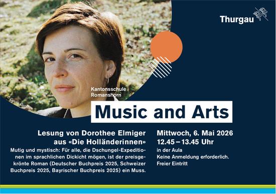 Lesung von Dorothee Elmiger aus «Die Holländerinnen», 6. Mai, Aula Kantonsschule Romanshorn