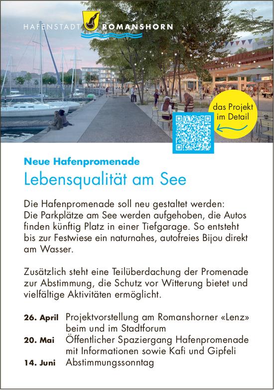 Lebensqualität am See, 26. April - 14. Juni